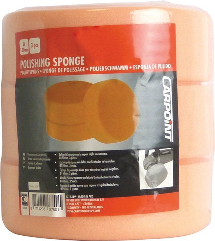 Carpoint - Polijstspons - Oranje - Voor Poetsmachine - 15 cm Diagonaal