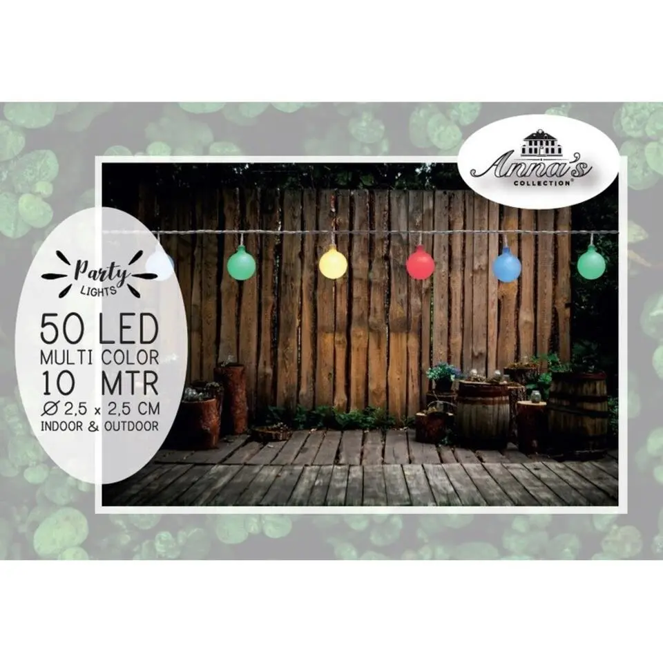 Anna's Collection Lichtsnoer - gekleurd - LED - tuin - 10 meter