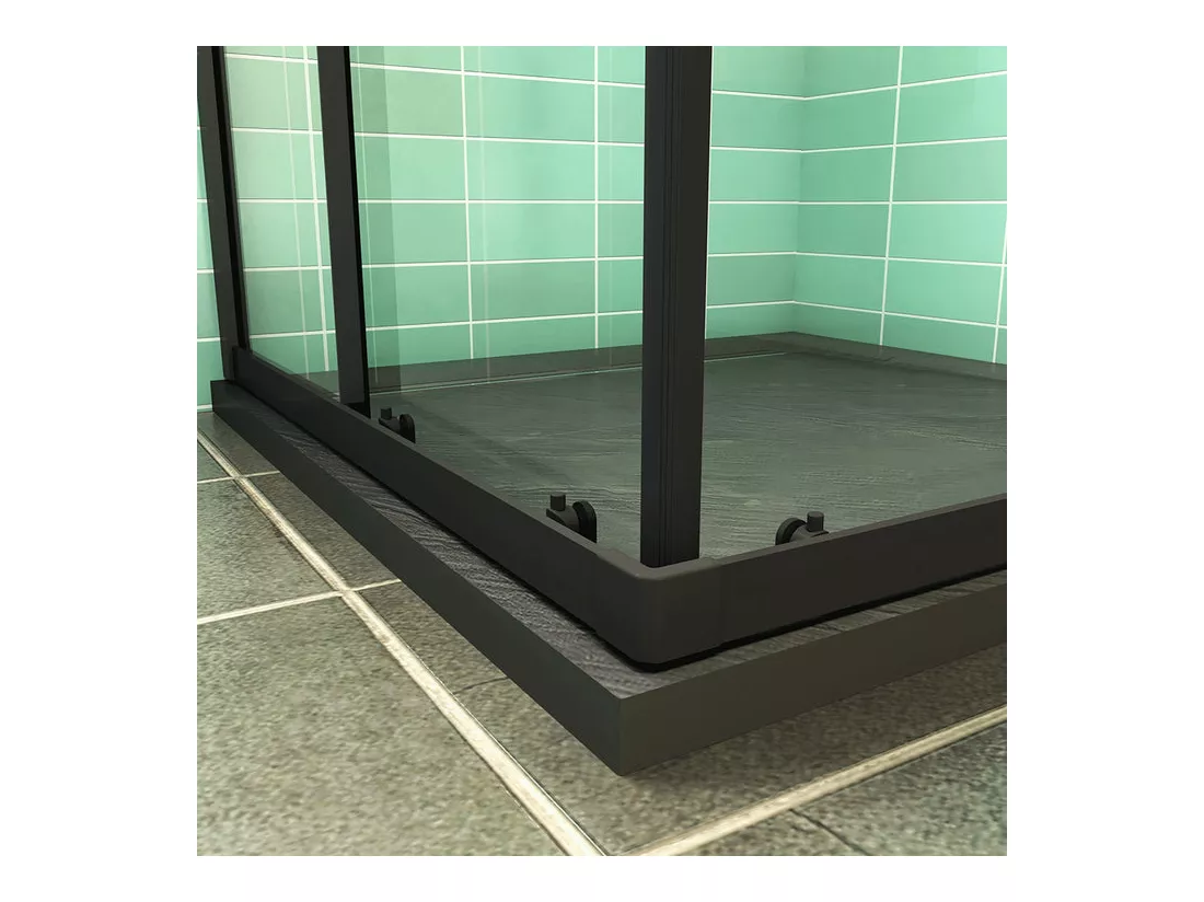 Cabine de douche 90x90x200cm cabine de douche coulissante en verre anticalcaire et le modèle noir mat Hauteur 200cm