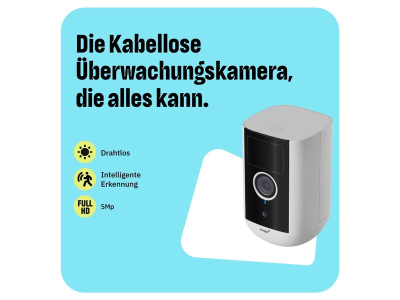 omajin by Netatmo Netzwerkkamera OMA-OWC-01-EU   64GB Micro Kabellose Überwachungskamera mit 2K  HD-Auflösung und langer Akkulaufzeit