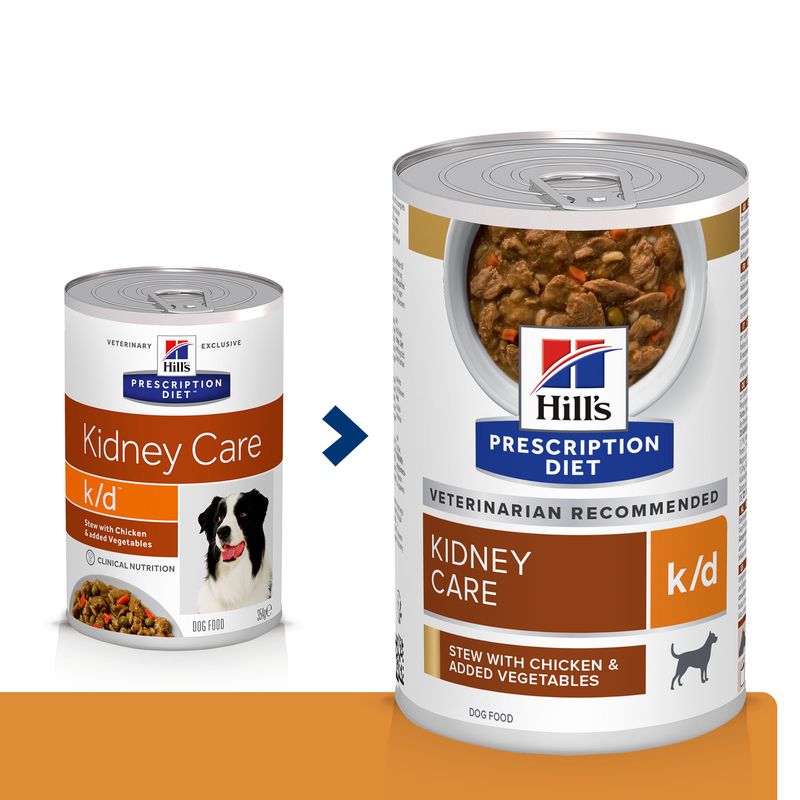 Hill's Prescription Diet Kidney Care k/d Ensopado de Frango e Vegetais em Lata para Cães