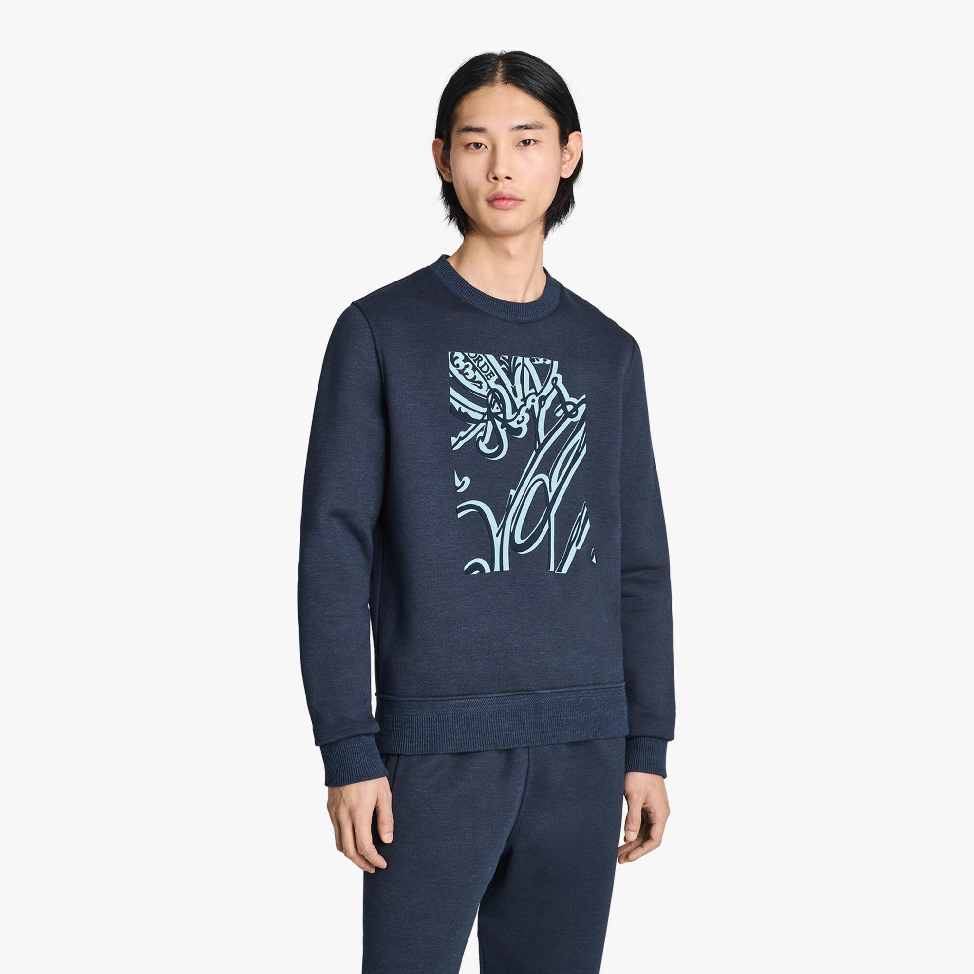 Sweat Frame Scritto Avec Effet Suede