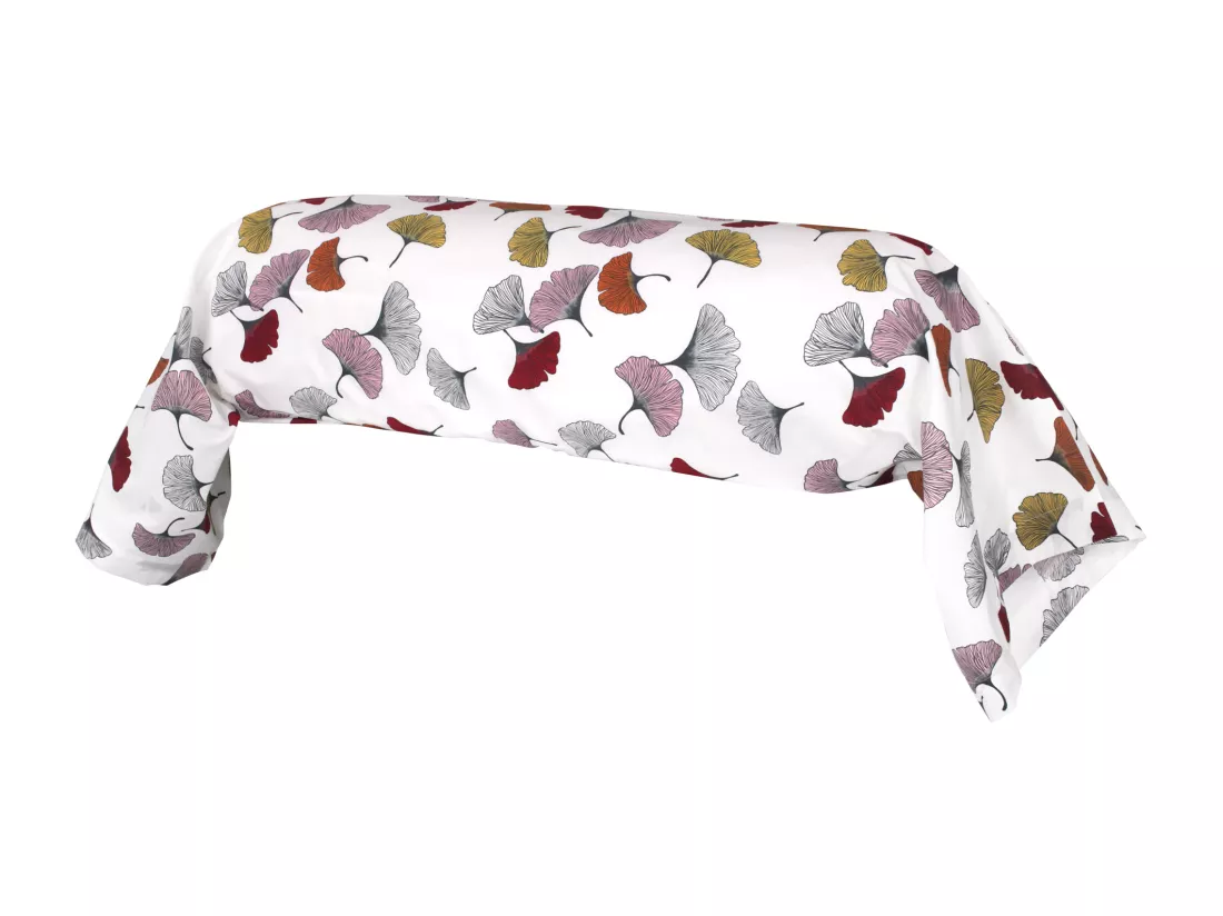 Taie de traversin 200x43 cm Percale pur coton GINKGO Rose
