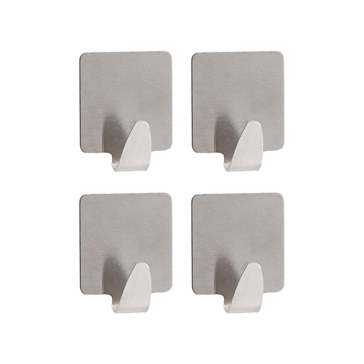 SET 4 CROCHETS ACIER INOXYDABLE 3M CARRE CHROME