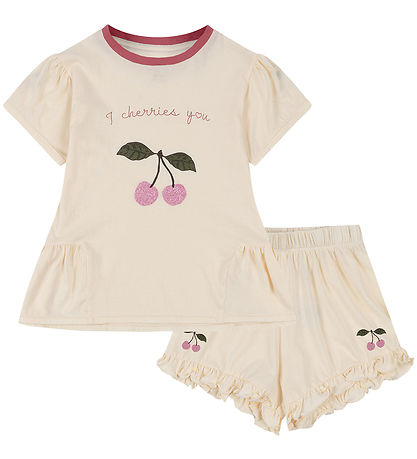 Konges Sløjd S?t - T-shirt/Shorts - Famo Frill - Buttercream