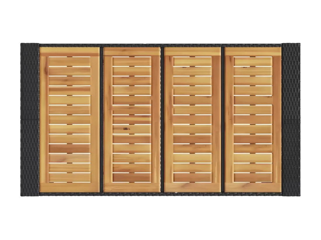 Prolenta Premium - Table de bar de jardin et dessus en bois acacia résine tressée