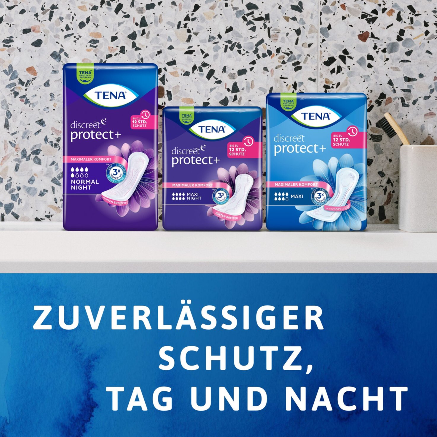 Tena Discreet protect+ Inkontinenz-Einlagen Maxi 6 Stück