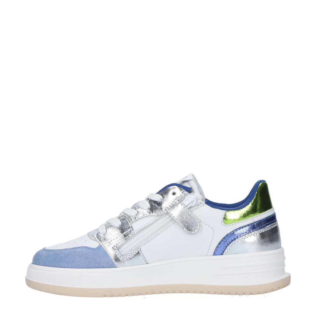 Hip leren sneakers lichtblauw