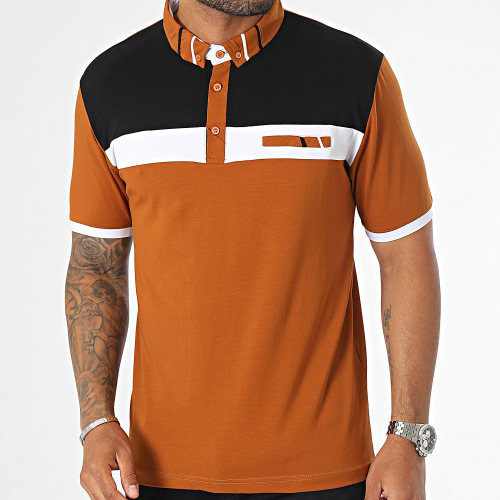 Polo Manches Courtes Marron Noir