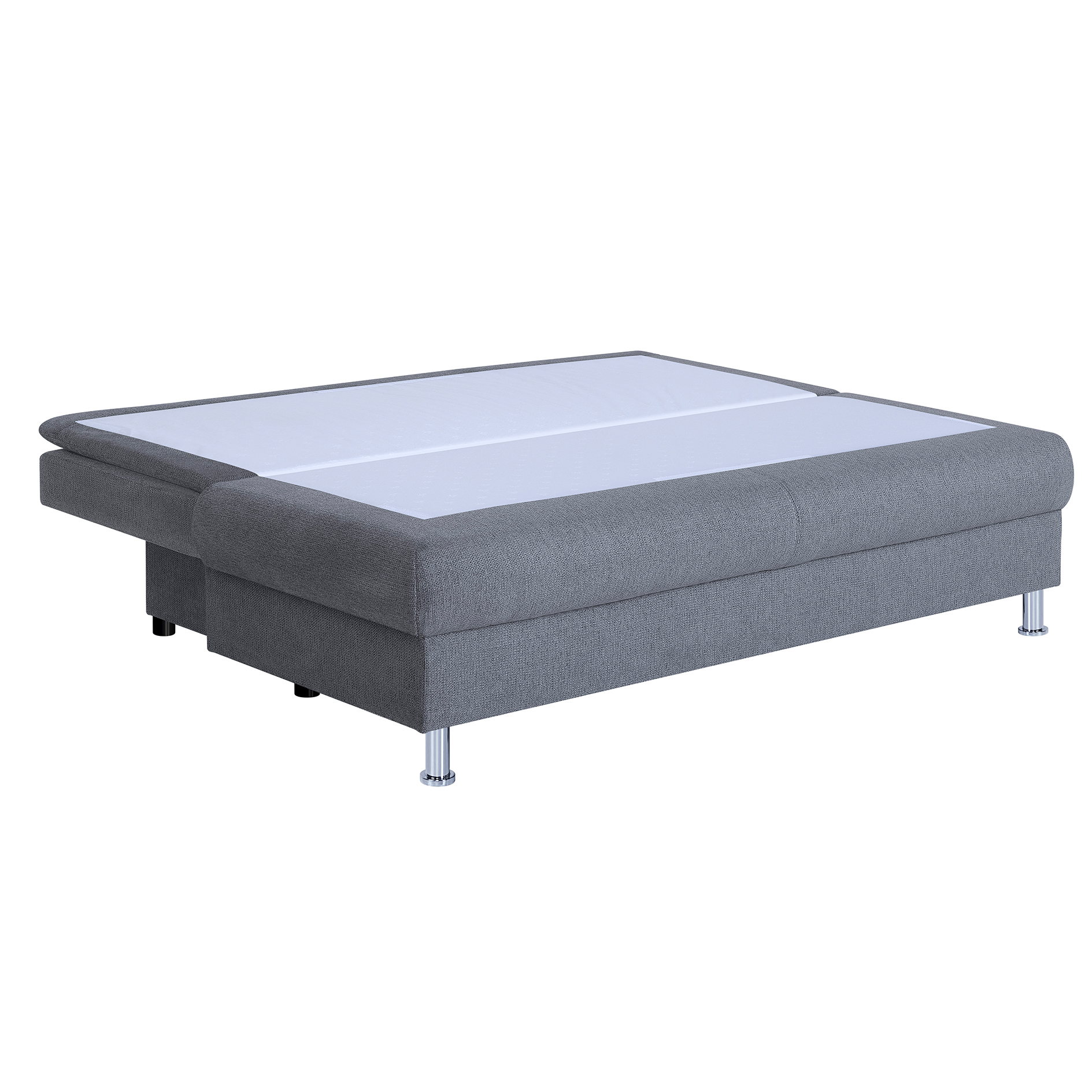 Schlafsofa - grau - Staukasten - integrierter Topper