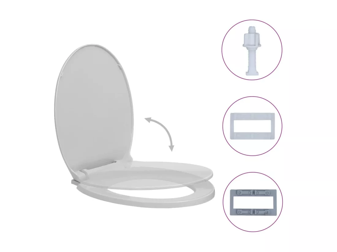 Siège de toilette abattant grise 46 x 34 x 34 cm 02_0002915
