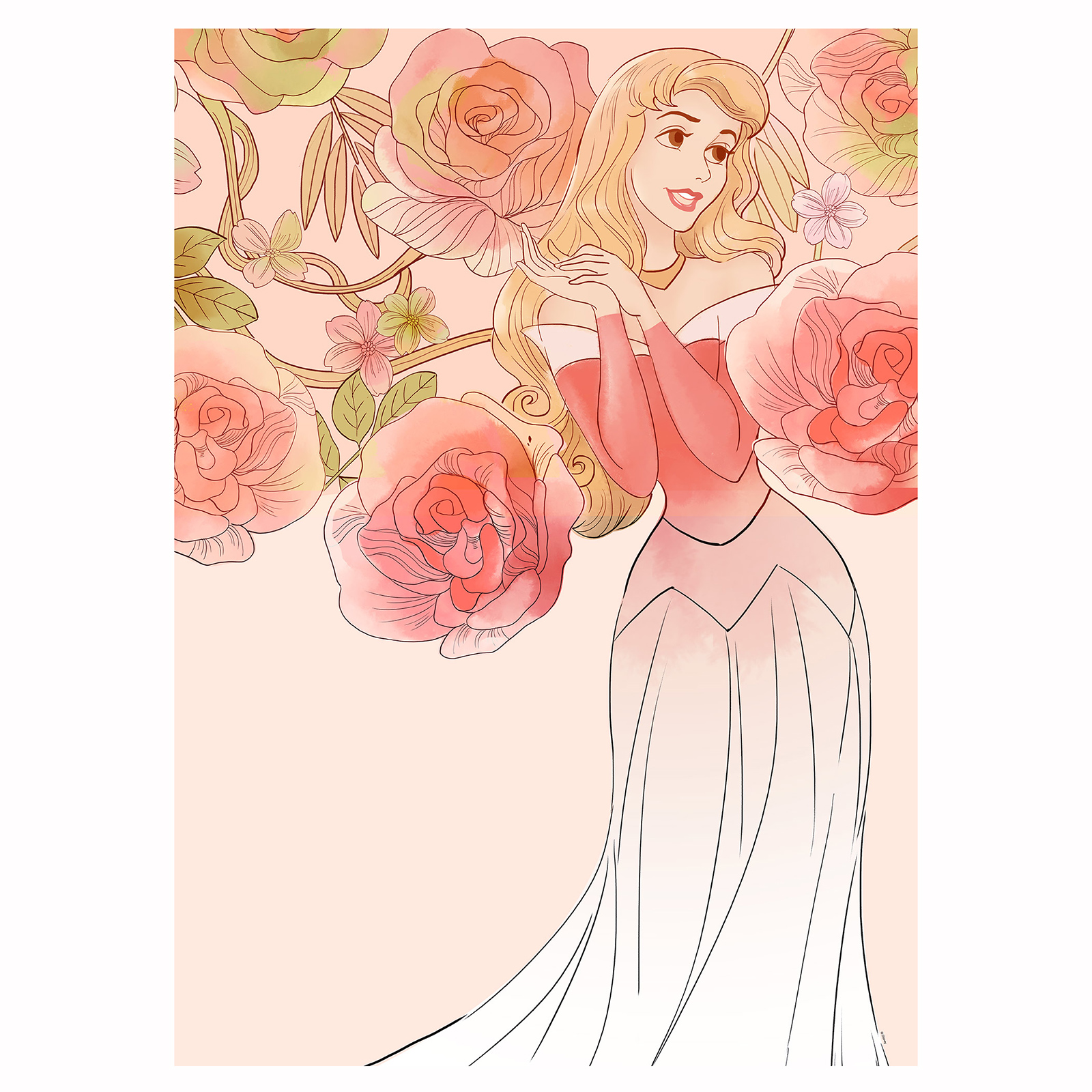 Wandbild SLEEPING BEAUTY ROSES - 50x70 cm