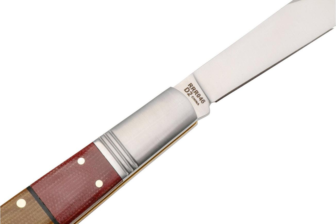 Rough Ryder Reserve Longfellow Barlow RRR046, D2, Chili Pepper & Brown Micarta, slipjoint zakmes