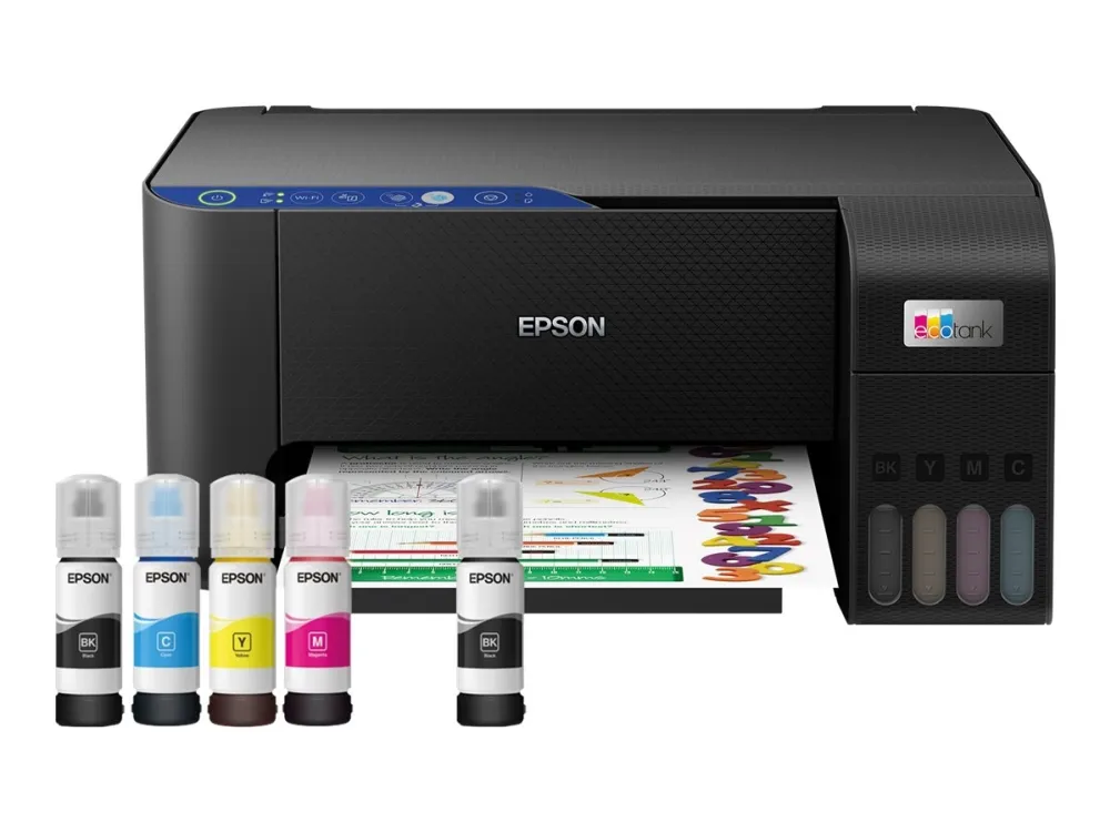 [OUTLET] - Epson L3251 - Multifunktionsprinter - farve - blækprinter - kan genopfyldes - A4 (210 x 297 mm) (original) - A4/Legal (medie) - op til 10 spm (udskriver) - 100 ark - Wi-Fi, USB - sort