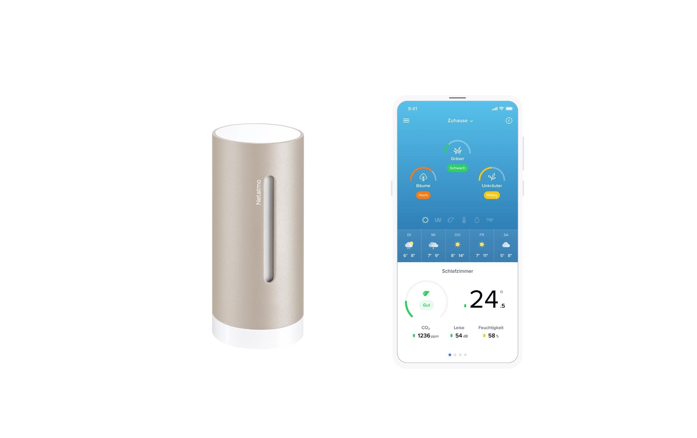 Zusatzmodul Smartes InnenmodulZusätzliches Innenmodul für die smarte Wetterstation 1st & 2nd Generation von Netatmo – Sand