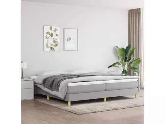 Sommier à lattes de lit Gris clair 200x200 cm Tissu