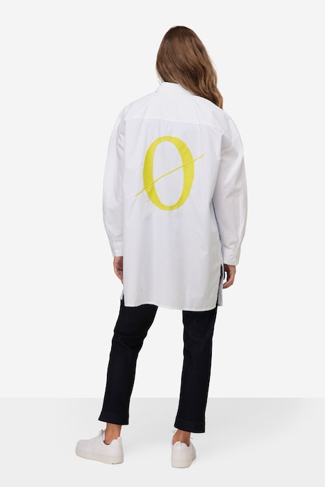 Long Bluse, Hemdkragen, Langarm