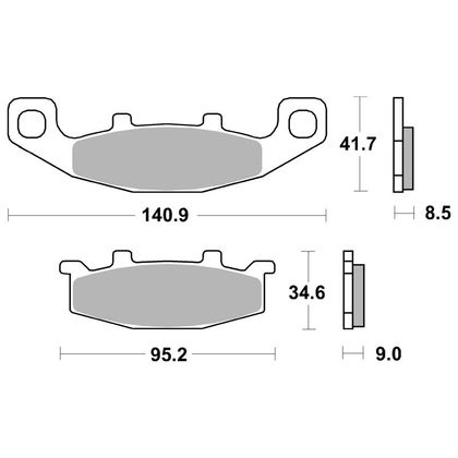 Plaquettes de freins SBS 597HS Sinter Métal Fritté avant