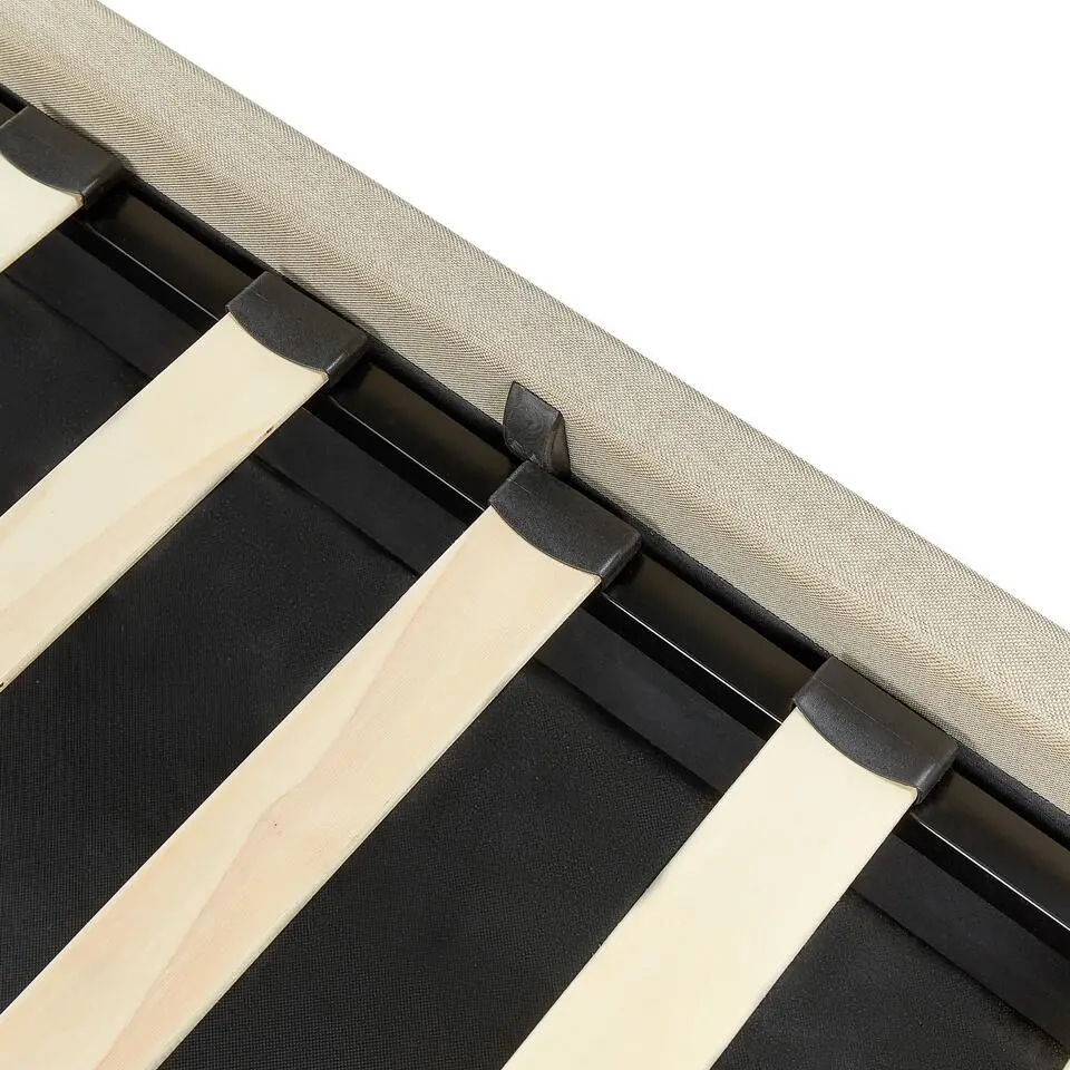 DREUX - Bed met opbergruimte - Beige - 160 x 200 cm - Polyester