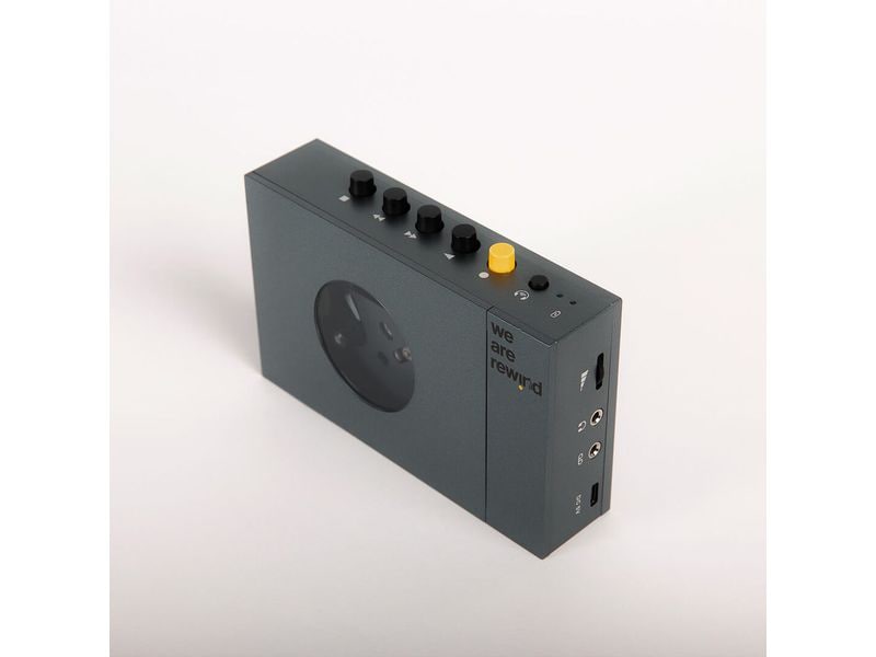 CE Portabler Kassettenspieler we are rewind Grau; Schwarz Tragbarer Kassetten-Player mit Bluetooth