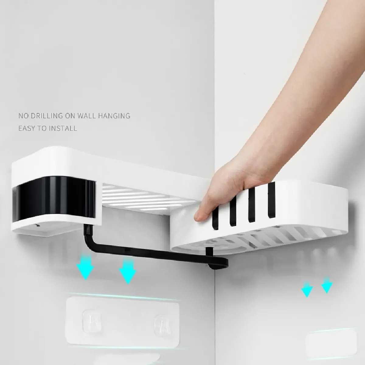 Wewoo Étagère Douche Rotative Noir Sans Soudure