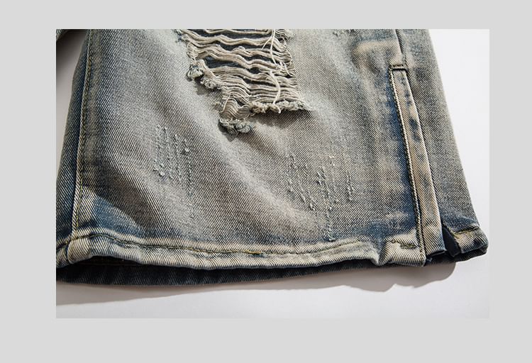 Yelmenor - Middelhoge denim shorts met distressed effect