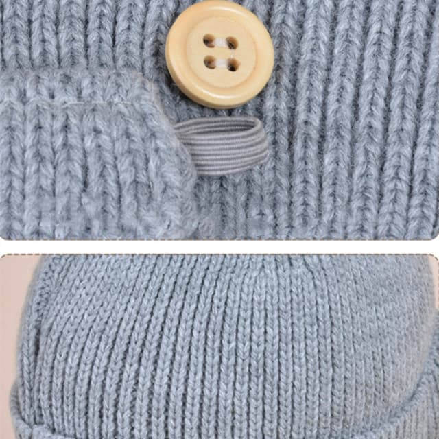 Strikket hue med briller og maske Sort