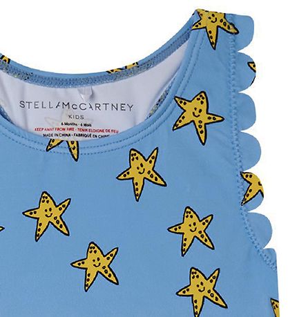 Stella McCartney Kids Bådedragt - UV50+ - Blå/Gul m. S?stjerner