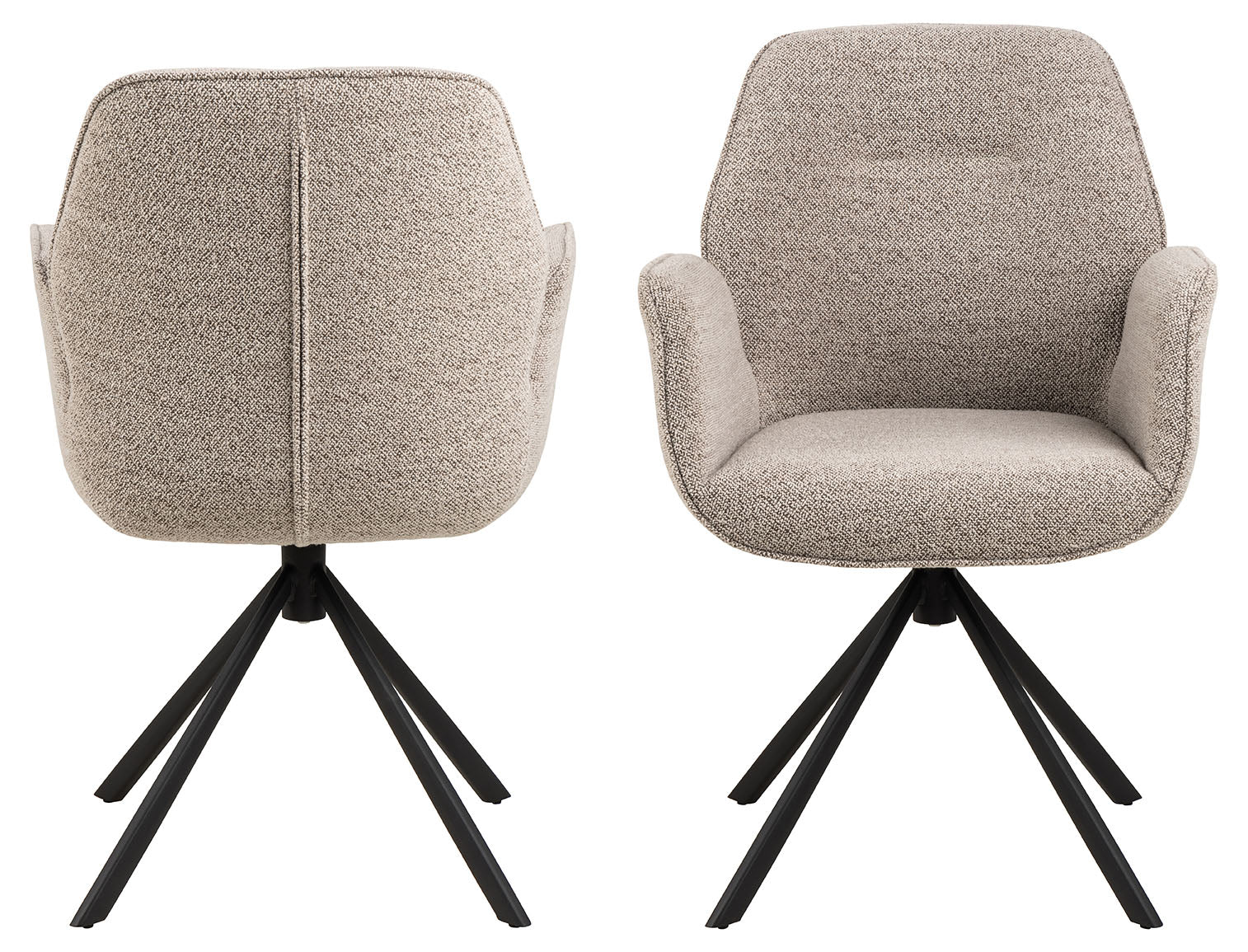 Arne Eetkamerstoel met Arm - Beige Bouclé