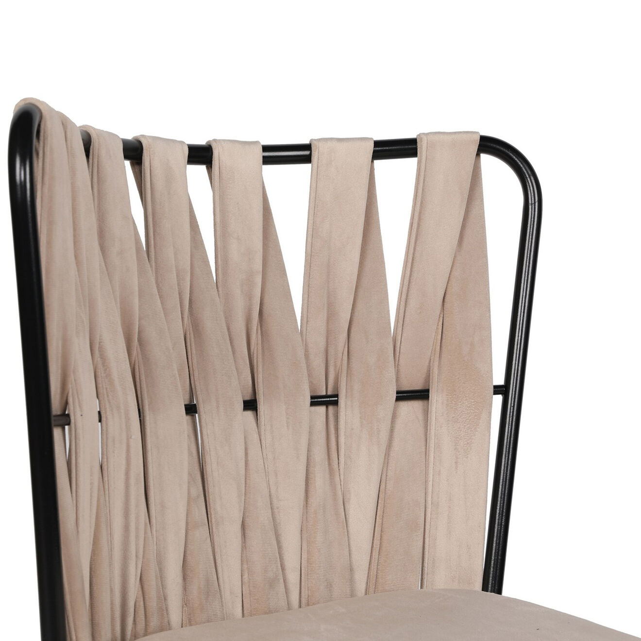 Wooden Art 2 Chaises Kusakli crème/noir - 43x82x43 cm