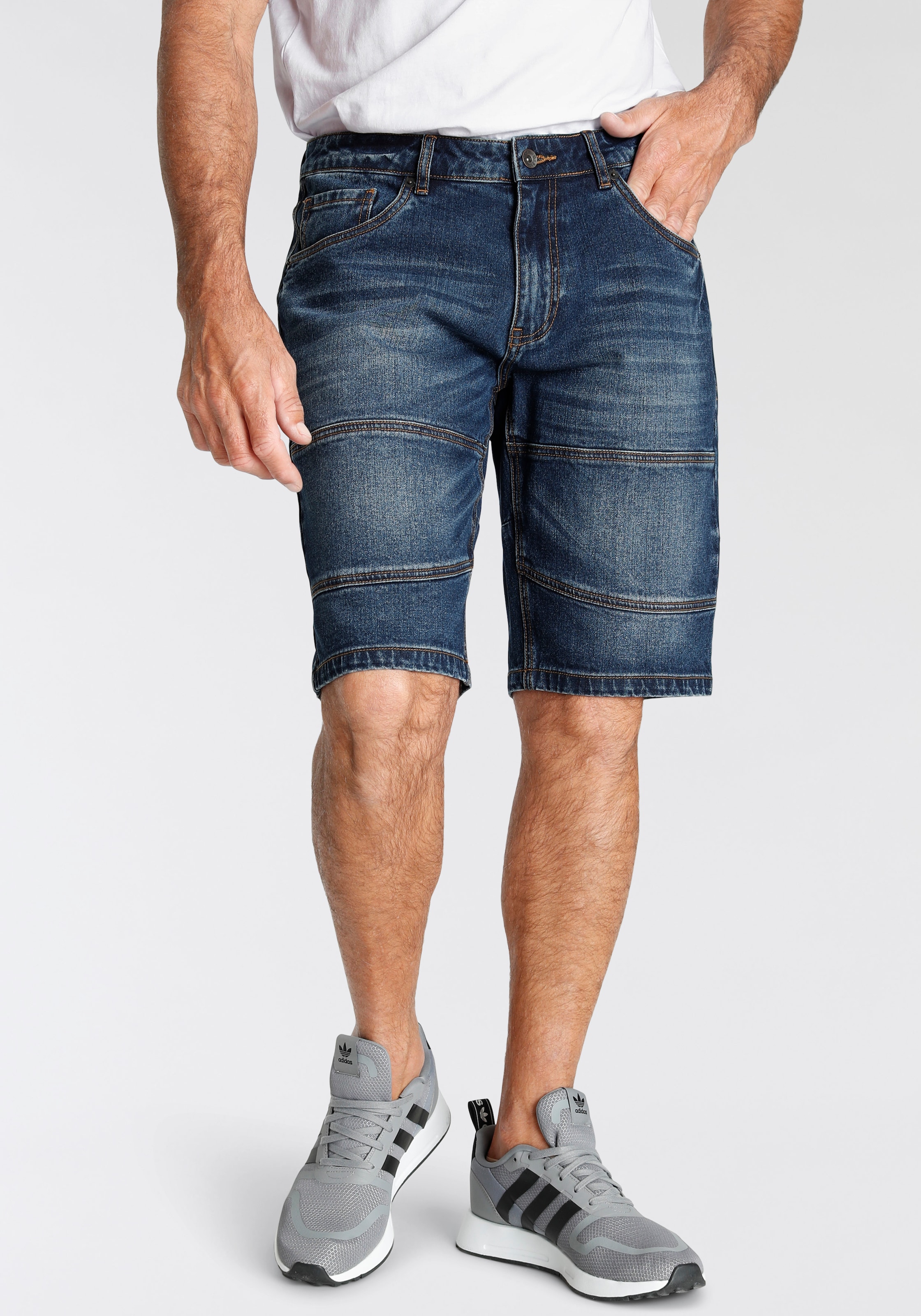 H.I.S Jeansbermudas , entspannte Passform,  gerader Beinschnitt,  modische Washed-Optik