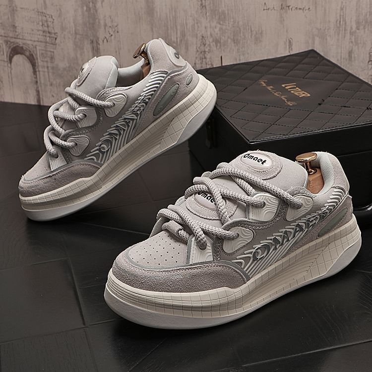 Mr Ozera - Gestreepte accentplatformsneakers
