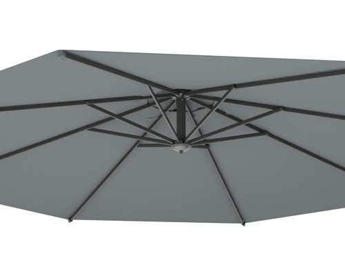 Soluna Lyon zweefparasol, Ø 300 cm, hoogte 270 cm, donkergrijs