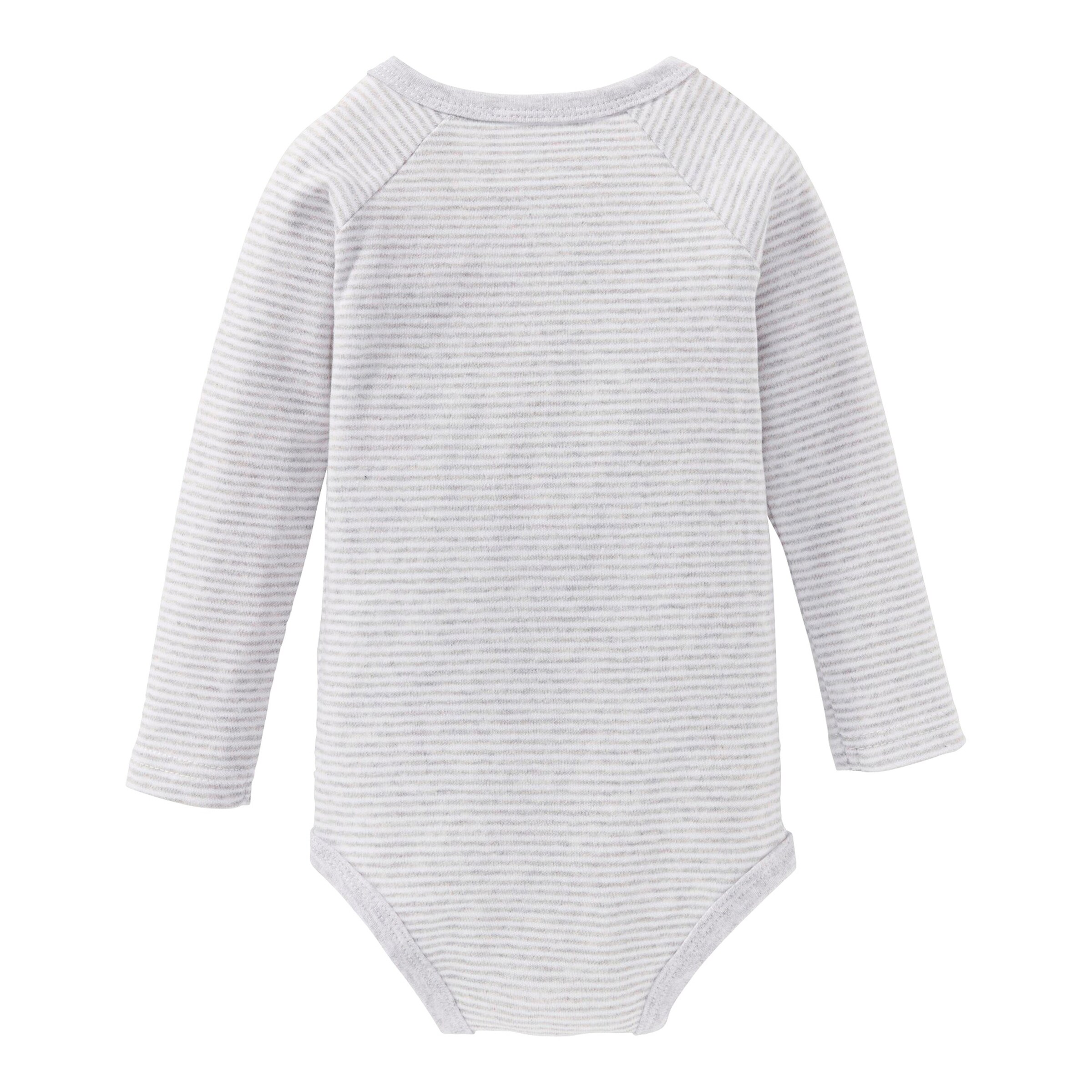 Bornino - Lieblinge 3er-Pack Wickelbodys langarm grau