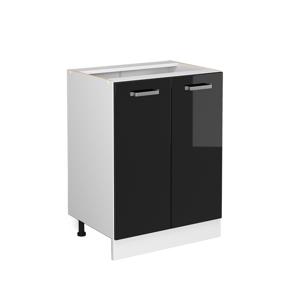 Vicco Unterschrank Küchenschrank R-Line Solid Weiß Schwarz 60 cm modern