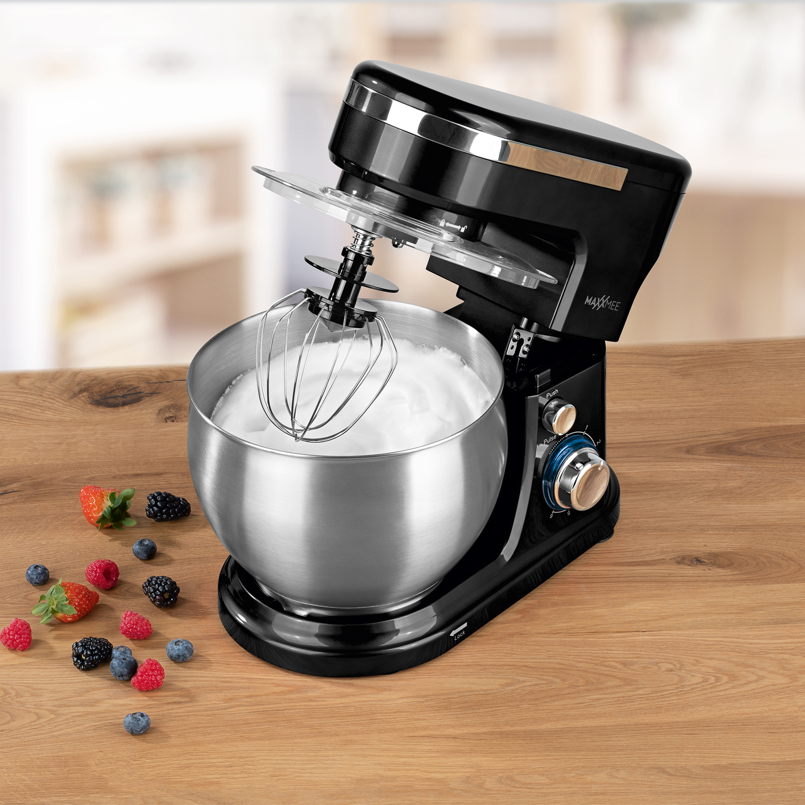 MAXXMEE Küchenmaschine 6348 - schwarz-Edelstahl - 5 Liter