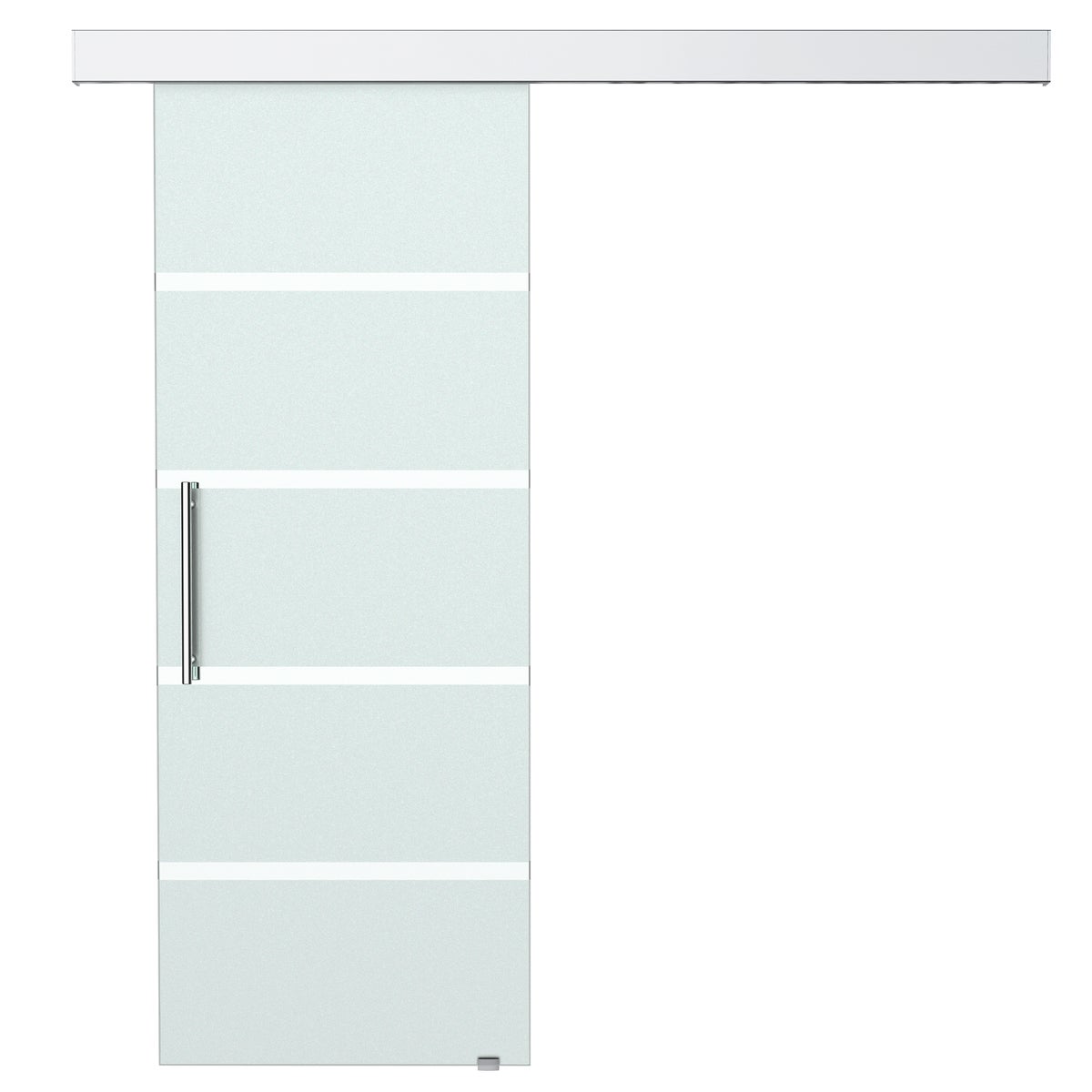 HOMCOM Glazen schuifdeur, binnendeur met handgreep, satijnen afwerking aan één zijde, 77,5 x 205 cm