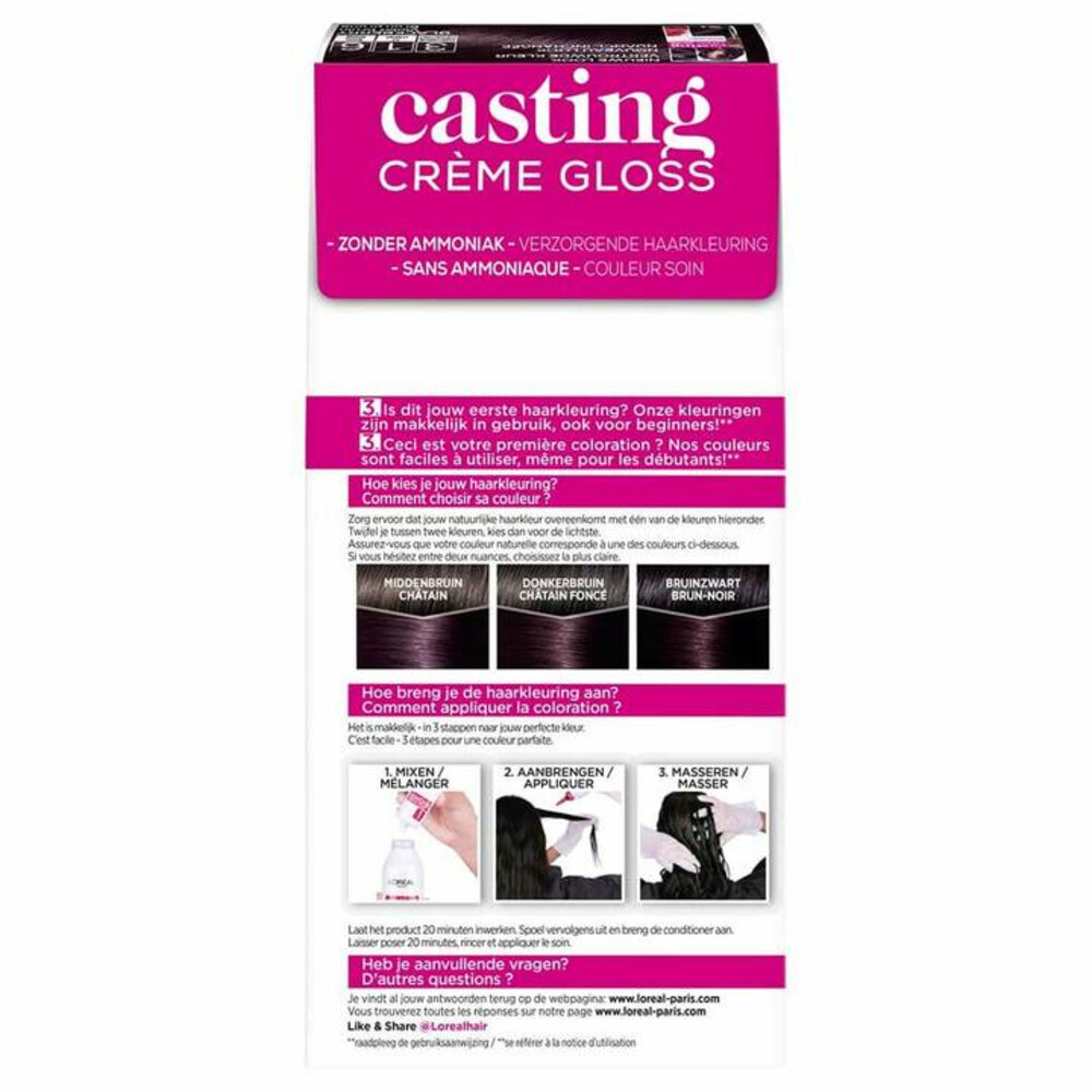 L'Oréal Casting Crème Gloss Semi-Permanente Haarkleuring 316 Blackberry - Violet Bruin