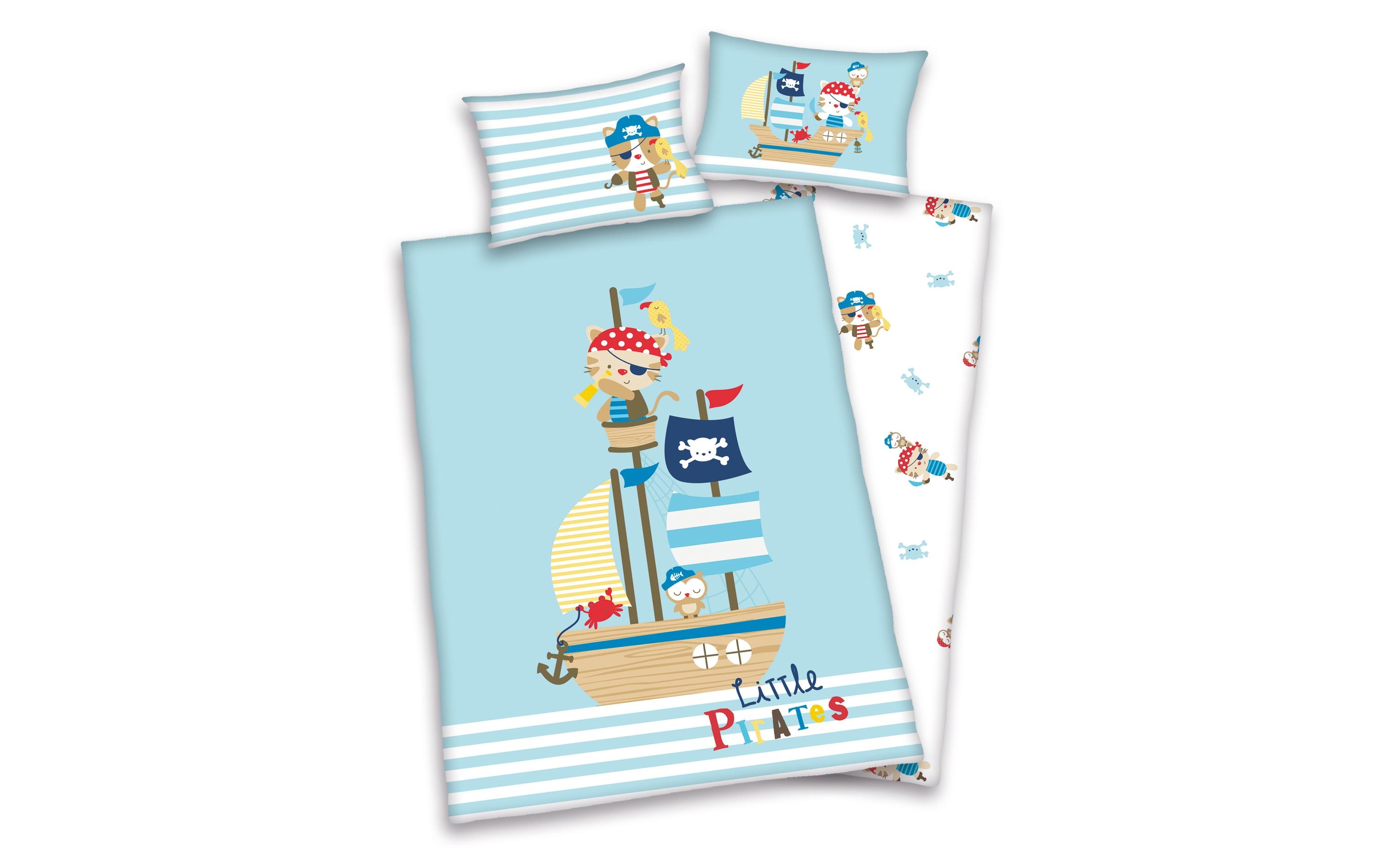 Kinderbettwäsche Little Pirate 100 x 135 cm + 40 x 60 cmBettwäsche für Kinder