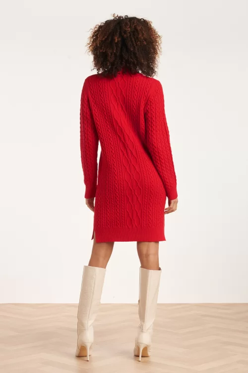 Smashed Lemon Lilah gebreide jurk in rood
