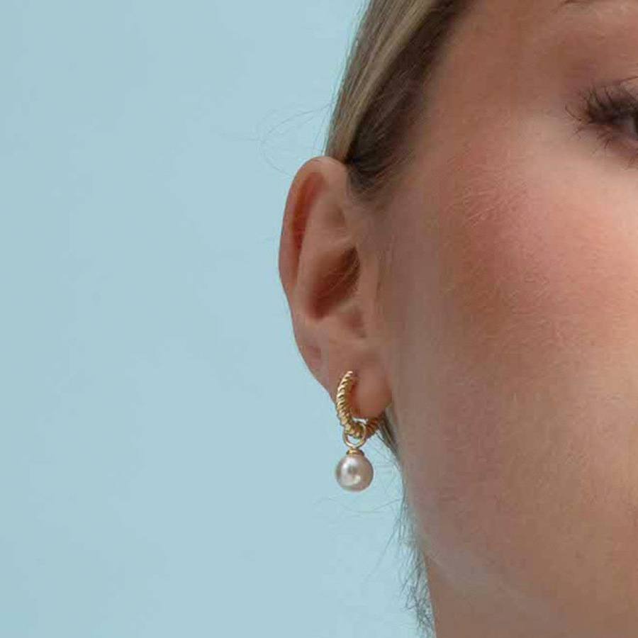 Snö Of Sweden Lydia Pearl Ring Pendant Earring Gold/White Onesize