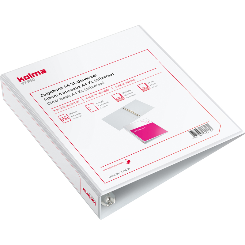 Kolma Zeigebuch Vario XL, 4-Ring, A4, 7 cm, weiss