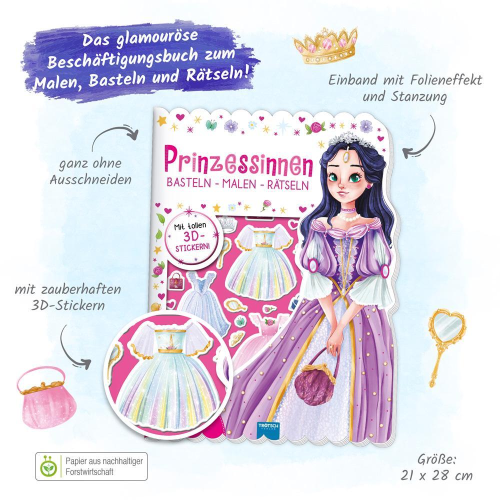 Trötsch Beschäftigungsbuch Malbuch Bastelbuch Prinzessinnen