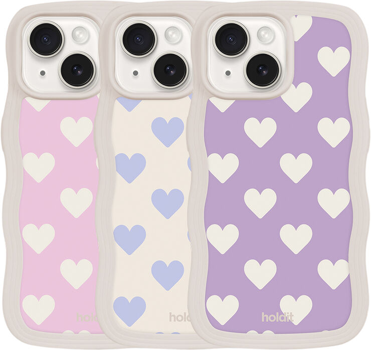 HoldIt Print Pack iPhone 15/14/13 Heart Hvid