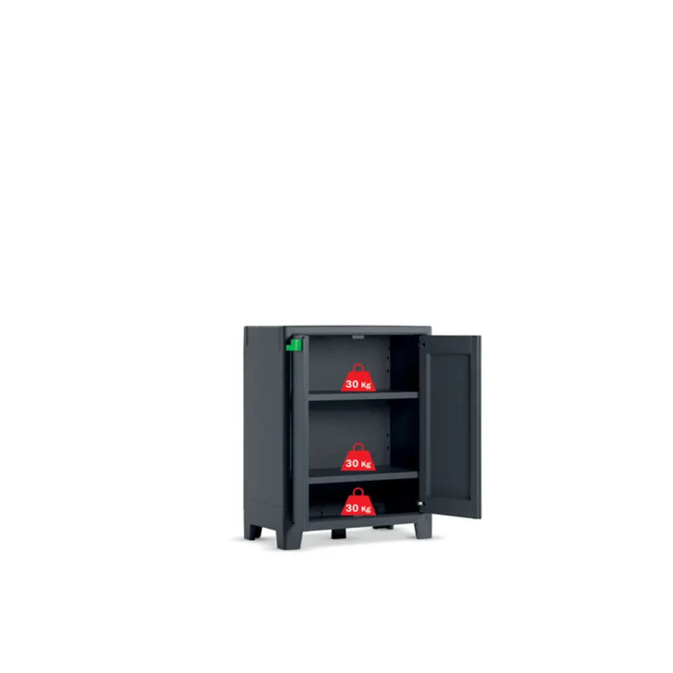 Keter Moby lage kast - 2 planken - 80x44x100 cm - Antraciet
