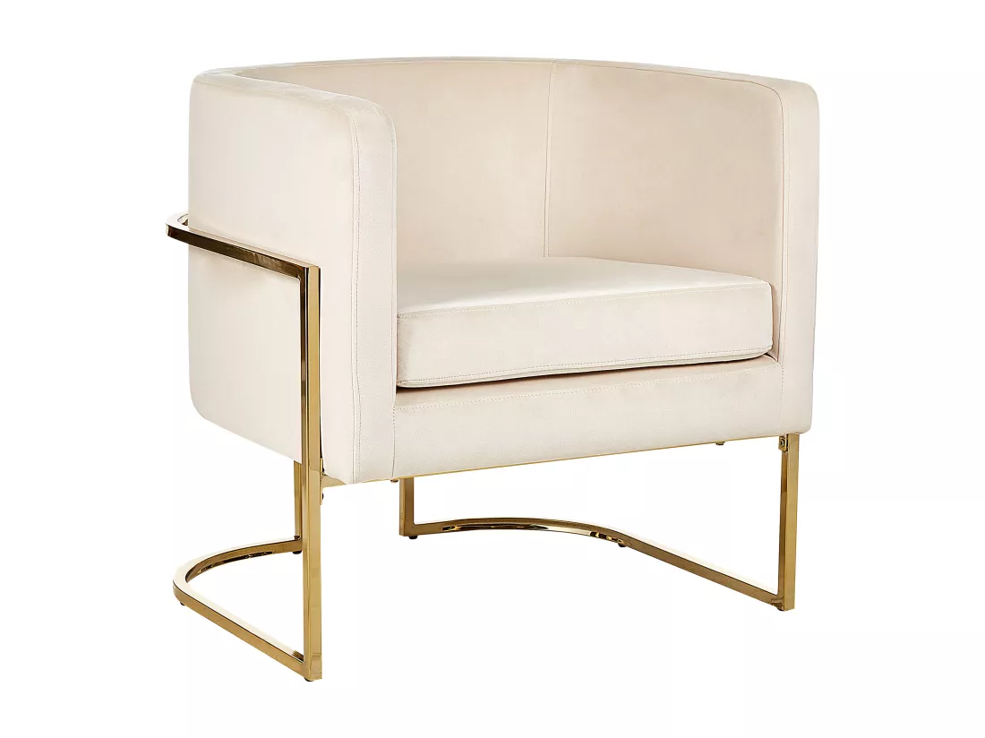 Fauteuil SIRKKA Velours Crème