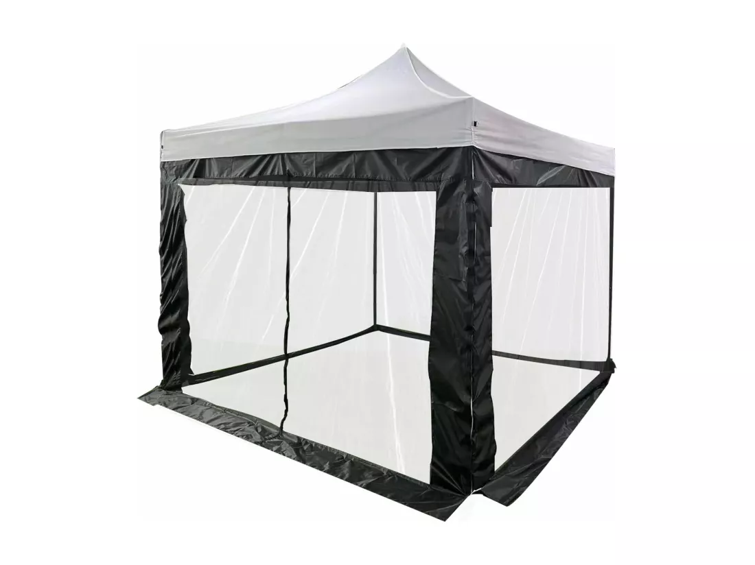 Moustiquaire pour Gazebo 3x3 Mobili Rebecca Banyan 240x1200 cm Polyester Noir Montage Requis