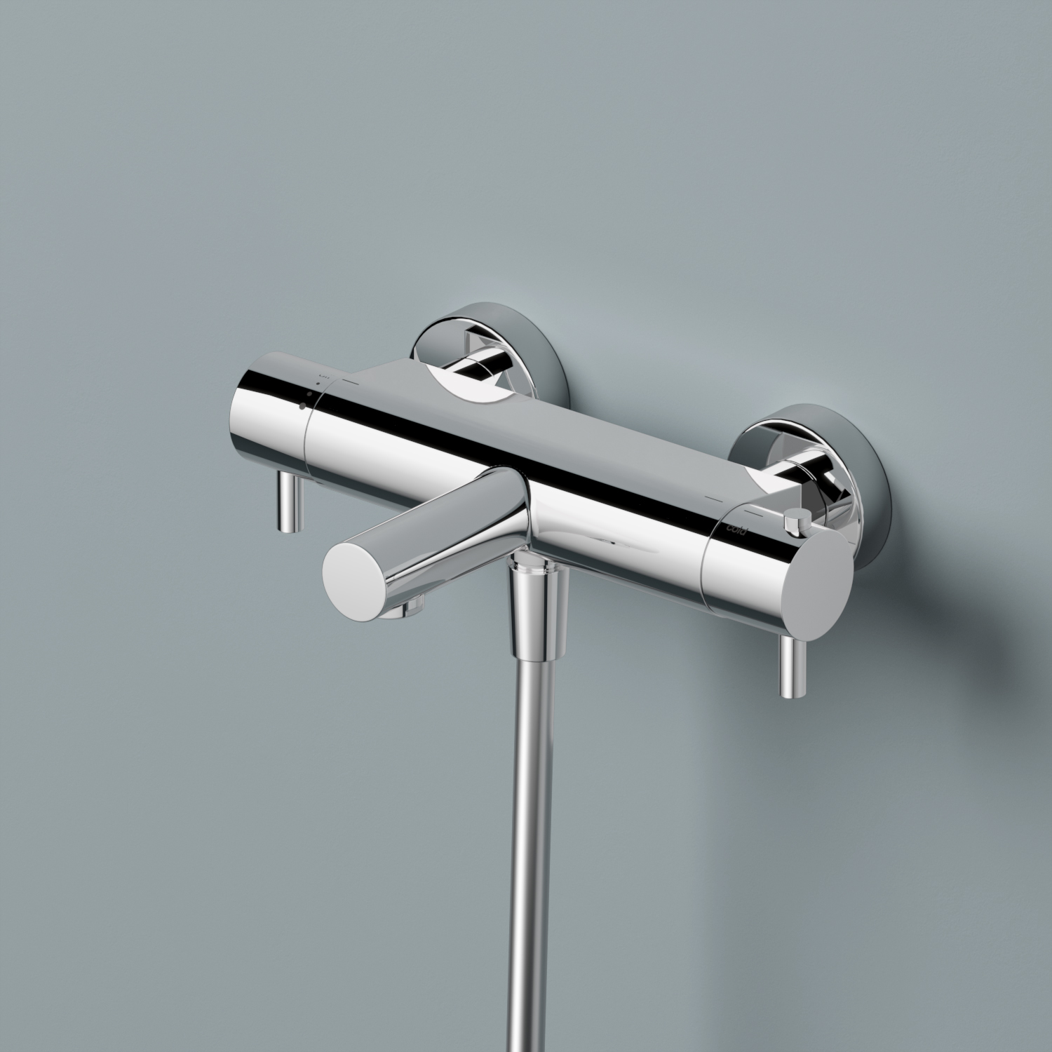 Hotbath Cobber thermostatische badkraan met uitloop verouderd ijzer