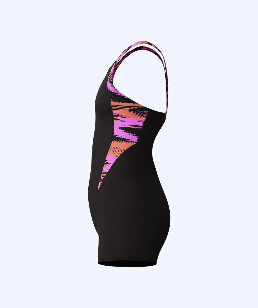Speedo badedragt med ben til piger - Hyperboom Splice - Sort/pink