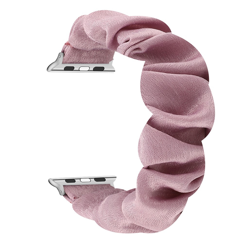 Apple Watch (42/41/40/38 mm) Stoff Ersatz Armband Scrunchie (Gelenkumfang: 170-225mm) - Pink